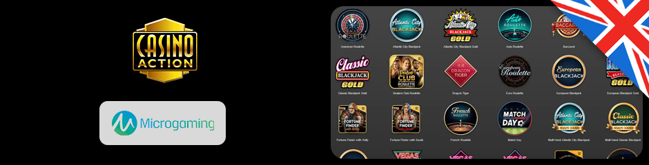 action casino games and software