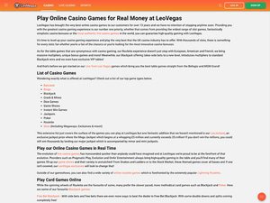 Leo Vegas Casino games